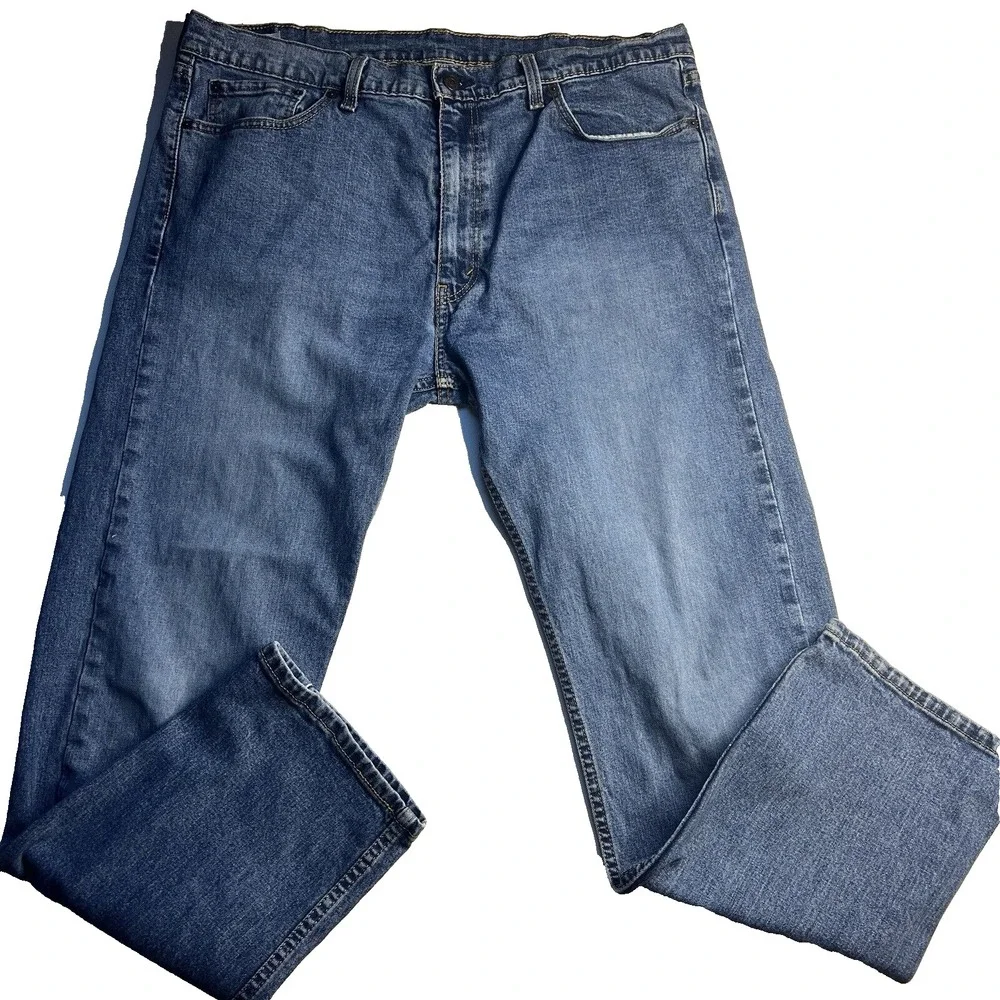 Levi's Jeans Men 40x32 Blue 505 Straight Leg Med Wash Regular Fit American Denim